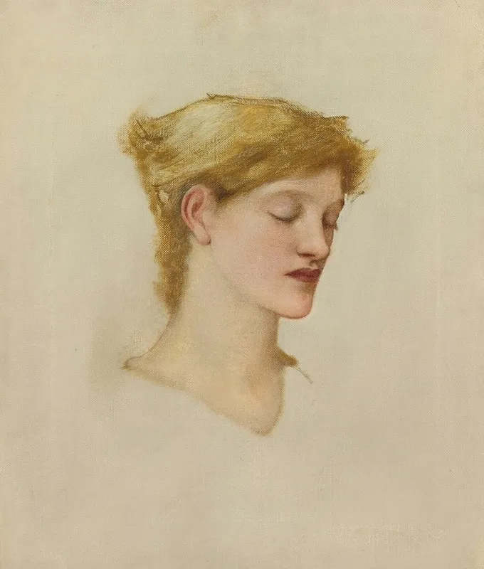 Head Of A Woman 17 Wall Art by Sir Edward Coley Burne-Jones - High-Resolution Digital Print