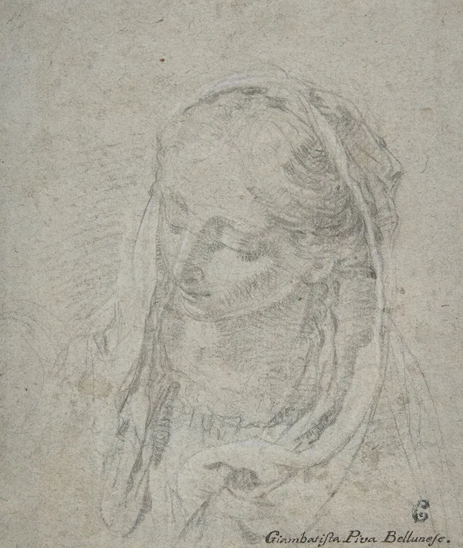 Head Of A Woman 23 Wall Art by Giovanni Battista Piva - High-Resolution Digital Print