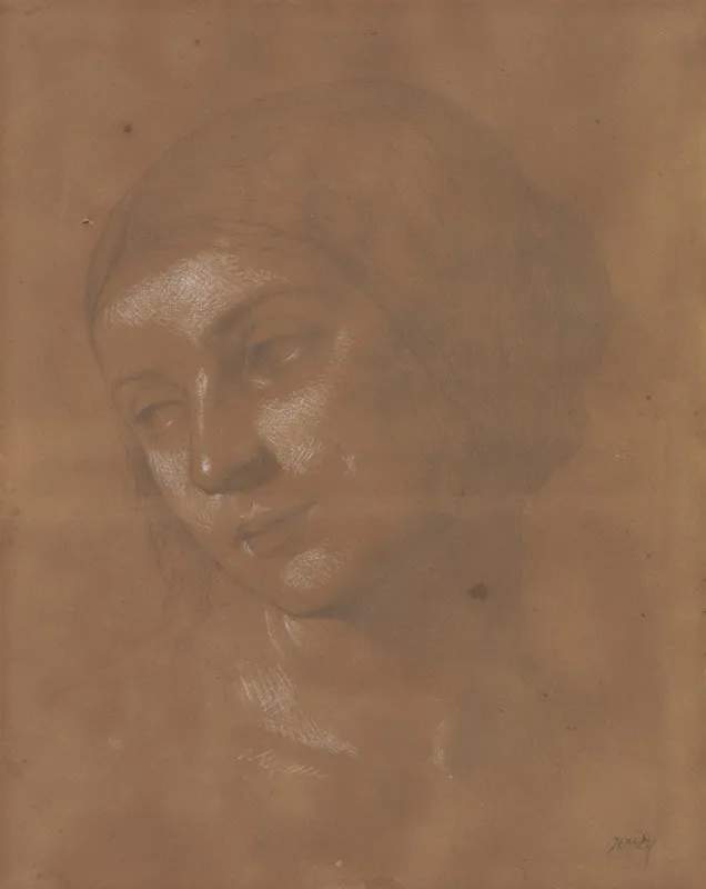 Head Of A Woman 24 Wall Art by Jules Delaroche - High-Resolution Digital Print