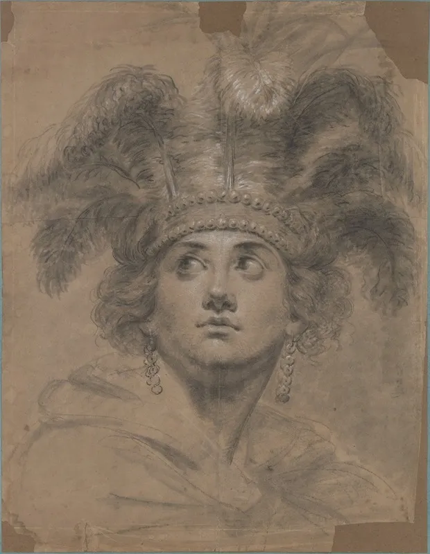 Head Of A Woman Allegory Of America Wall Art by Antoine Vestier - High-Resolution Digital Print