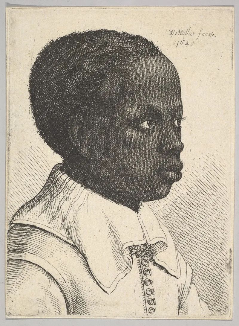 Head Of A Young Black Boy In Profile To The Right