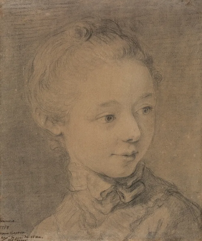 Head Of A Young Girl Turning Toward The Right Wall Art by François-Hubert Drouais - High-Resolution Digital Print