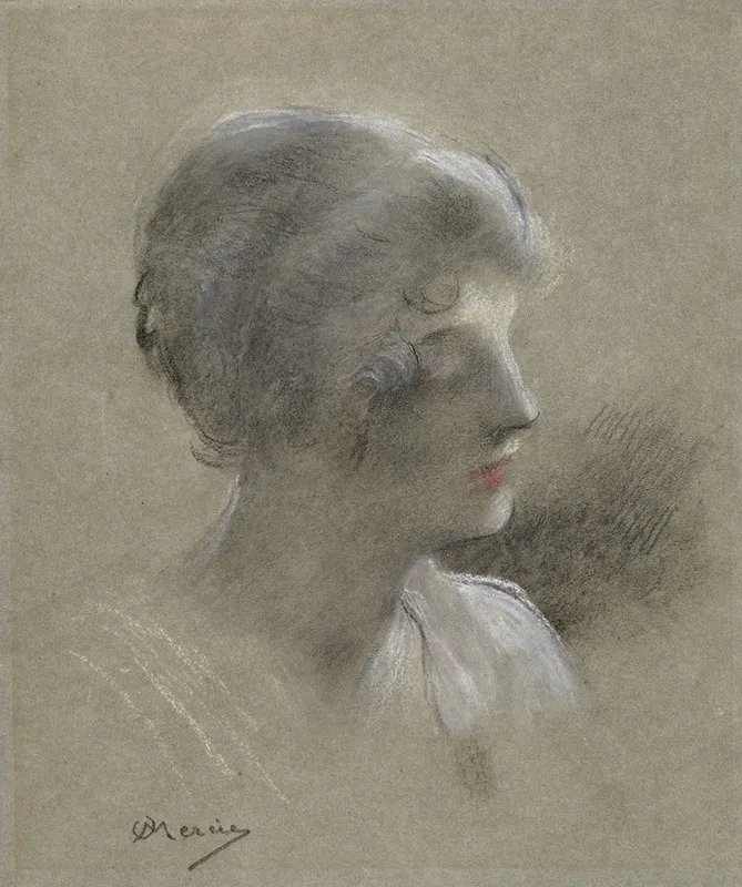 Head Of A Young Lady Wall Art by Antonin Mercié - High-Resolution Digital Print