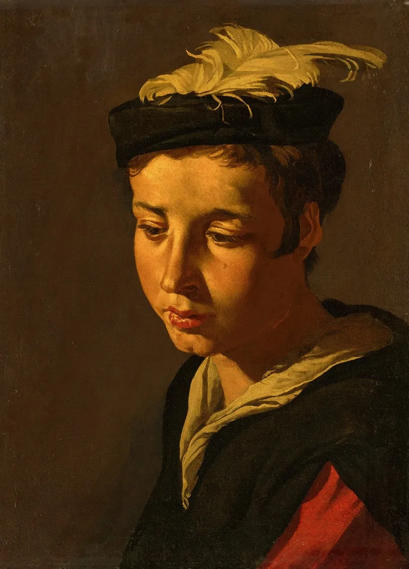Head Of A Young Man 18 Wall Art by Matthias Stomer - High-Resolution Digital Print