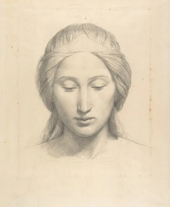 Head Of An Angel 2 Wall Art by Alphonse-Henri Perin - High-Resolution Digital Print