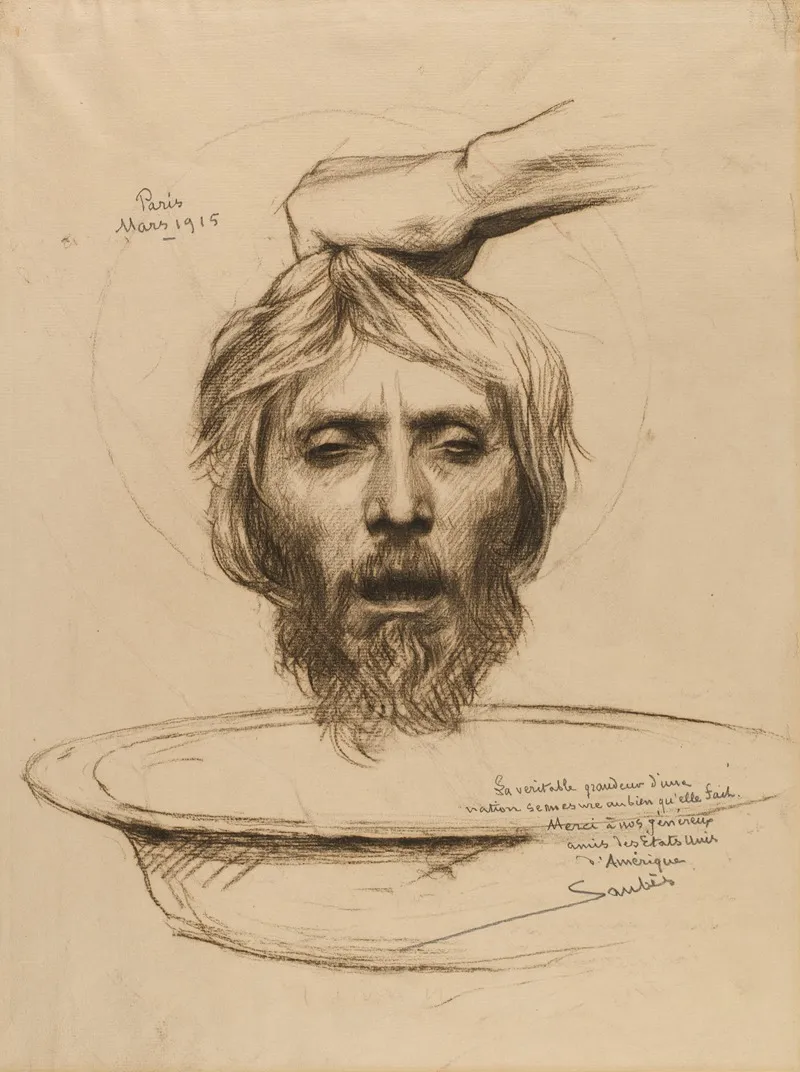 Head Of John The Baptist Wall Art by Léon-Daniel Saubès - High-Resolution Digital Print