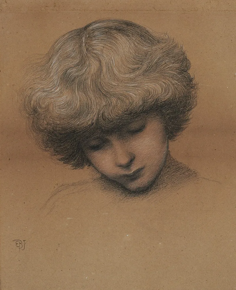Head Of Philip Comyns Carr B 1874 Looking Down Aged 7