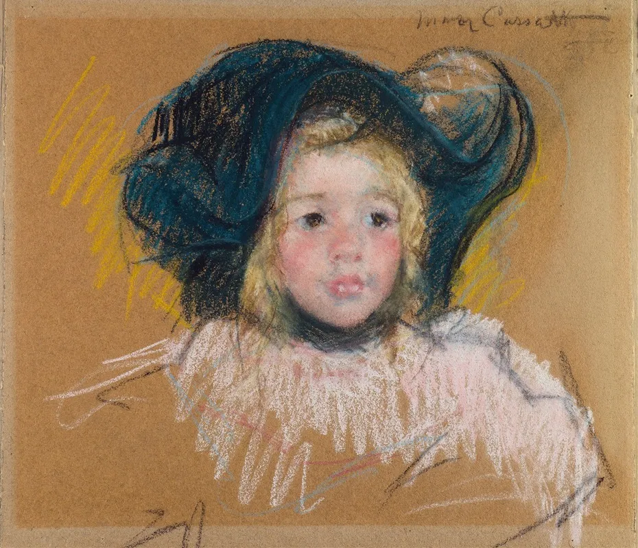 Head Of Simone In A Green Bonnet With Wavy Brim No 2