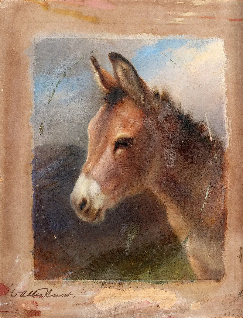 Head Study Of A Donkey Wall Art by Walter Hunt - High-Resolution Digital Print