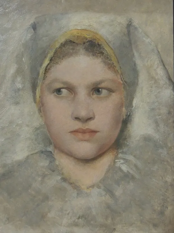Head Study Of A Girl Von Hana Wall Art by Gustav Klimt - High-Resolution Digital Print