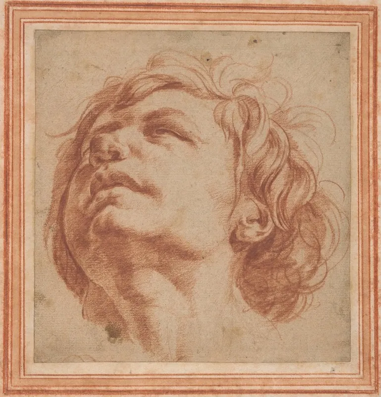 Head Study Of A Young Man Looking Upward Wall Art by Dirk Helmbreker - High-Resolution Digital Print