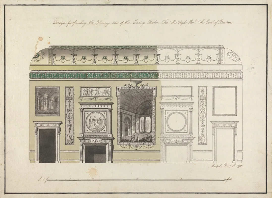 Headfort House Ireland Elevation Of The Eating Parlor 4