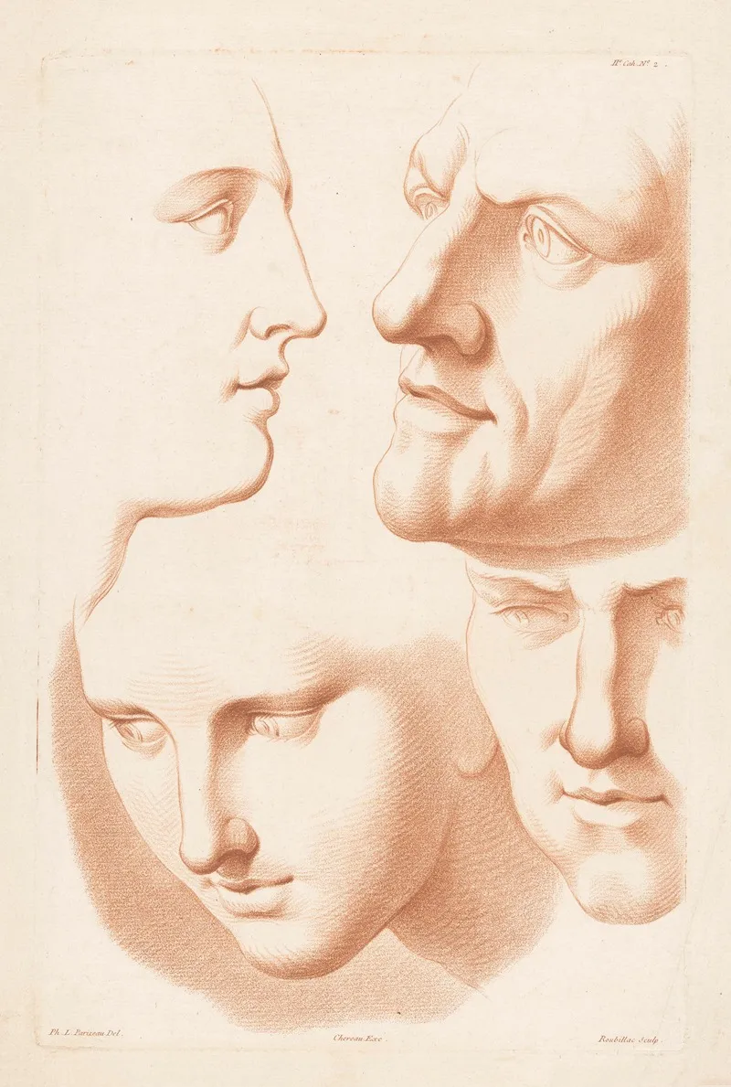 Heads Of Man And Woman Wall Art by Louis-François Roubiliac - High-Resolution Digital Print