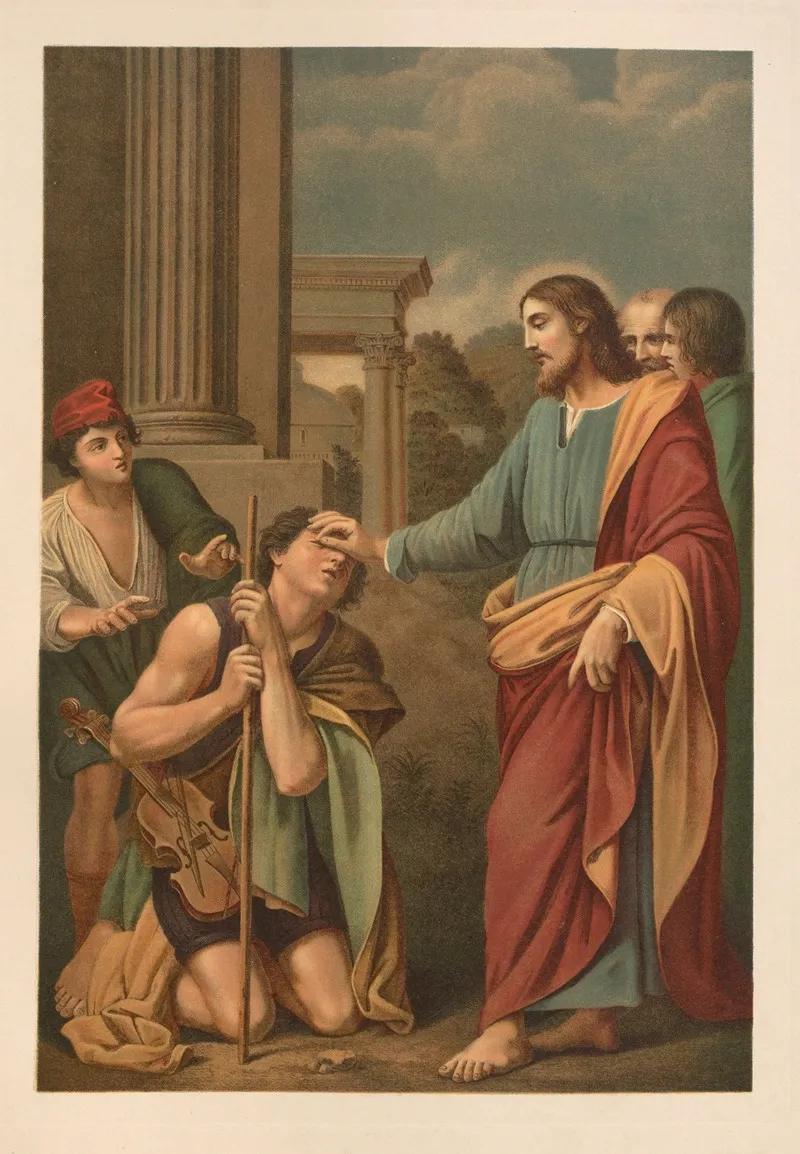 Healing Of The Blind Man Wall Art by Jan Ladislaw Sýkora - High-Resolution Digital Print