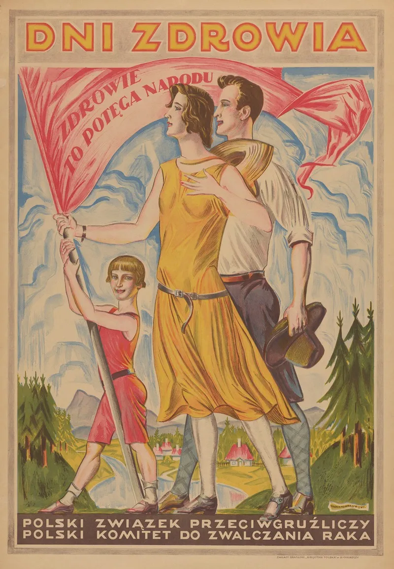 Health Days Health Is The Might Of The Nation Polish Tuberculosis Association Polish Cancer Association Wall Art by Bogdan Nowakowski - High-Resolution Digital Print