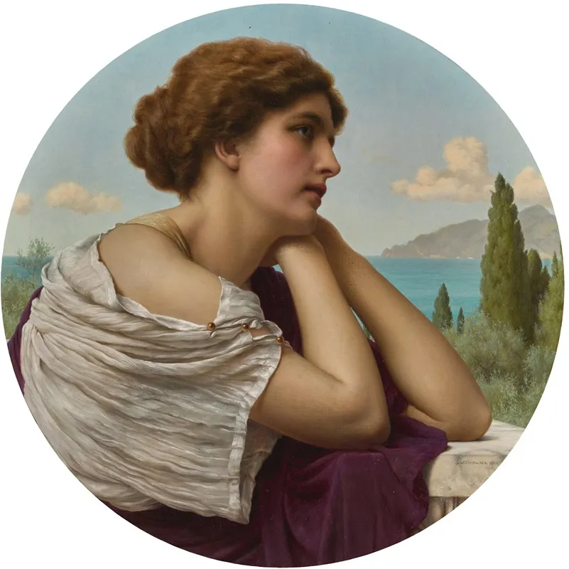 Heart On Her Lips And Soul Within Her Eyes Wall Art by John William Godward - High-Resolution Digital Print