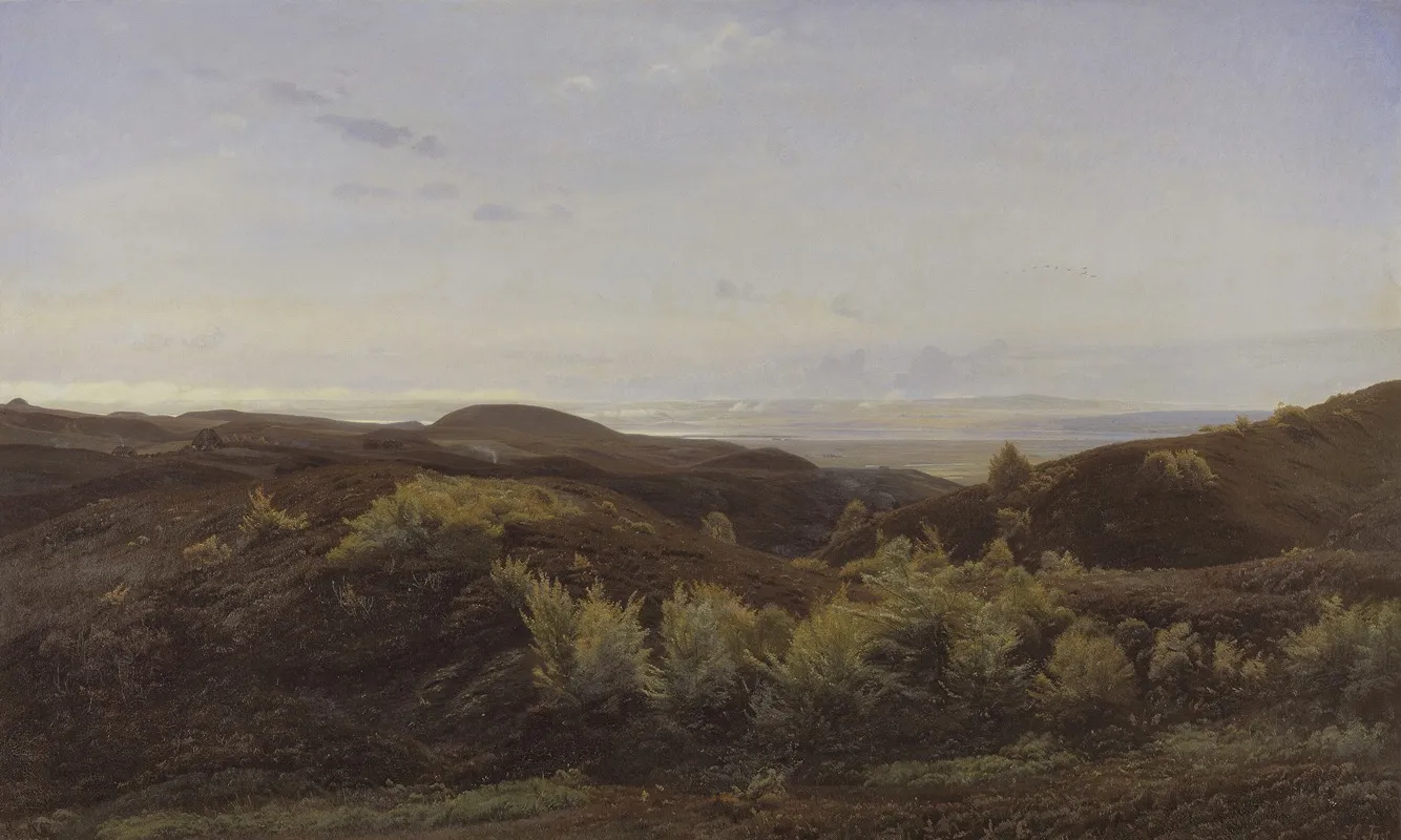 Heather Hills Near Rye Jutland Wall Art by Harald Foss - High-Resolution Digital Print