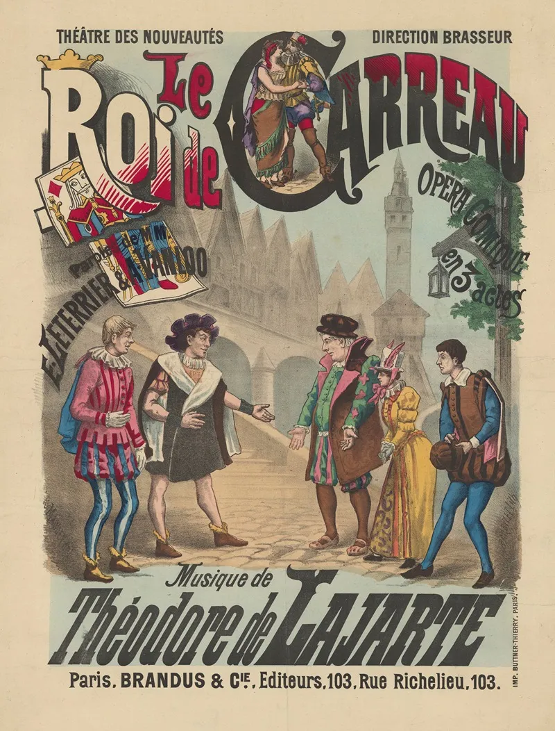 Heatre Des Nouveautes Le Roi De Carreau Opera Comique En 3 Actes Wall Art by Antoine Barbizet - High-Resolution Digital Print