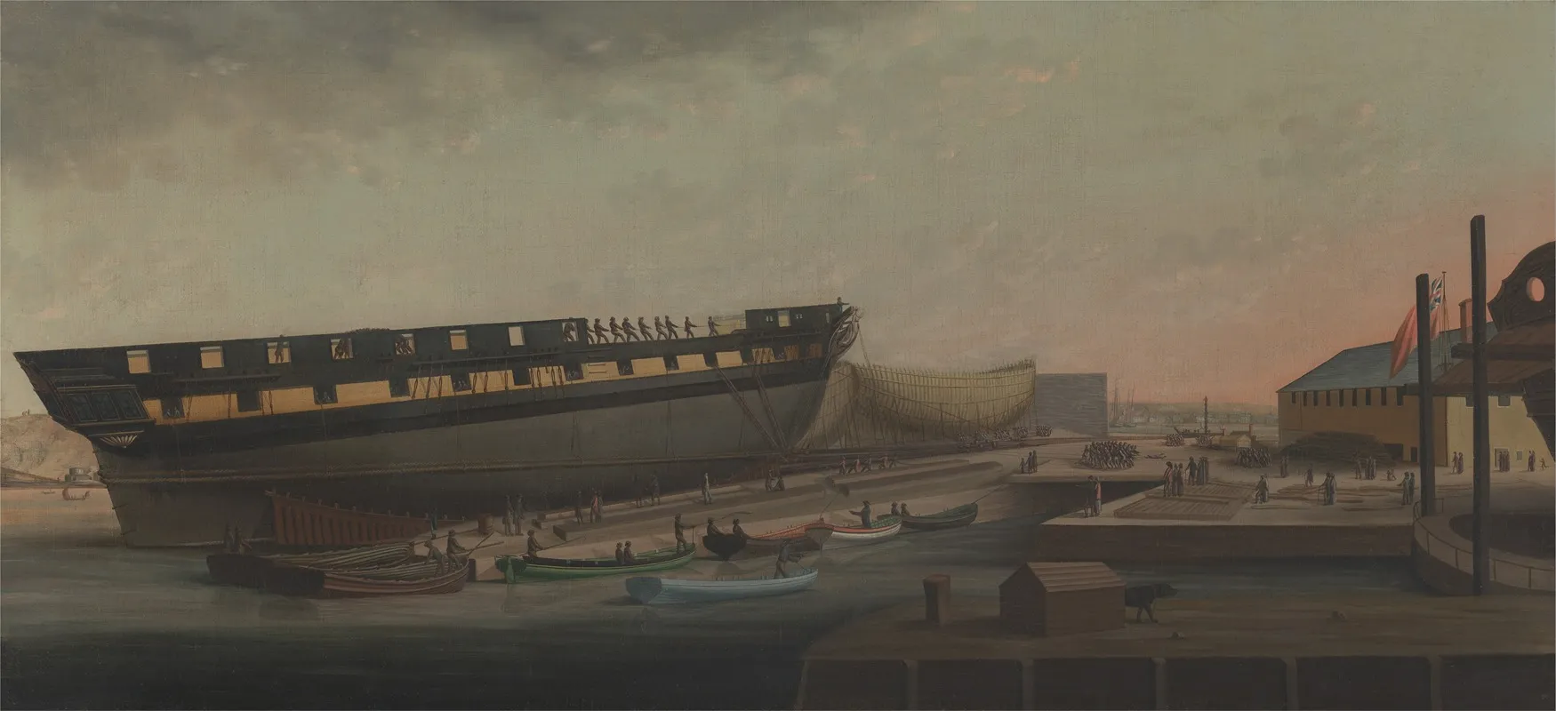 Heaving Up His Majestys Frigate Diana At Blackburns Yard Near Plymouth Wall Art by John Rogers - High-Resolution Digital Print