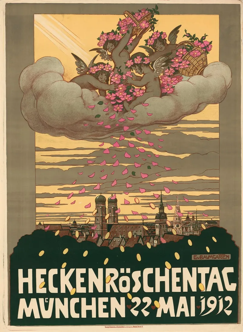 Heckenroschentag Munchen 22 Mai 1912 Wall Art by Eugen von Baumgarten - High-Resolution Digital Print
