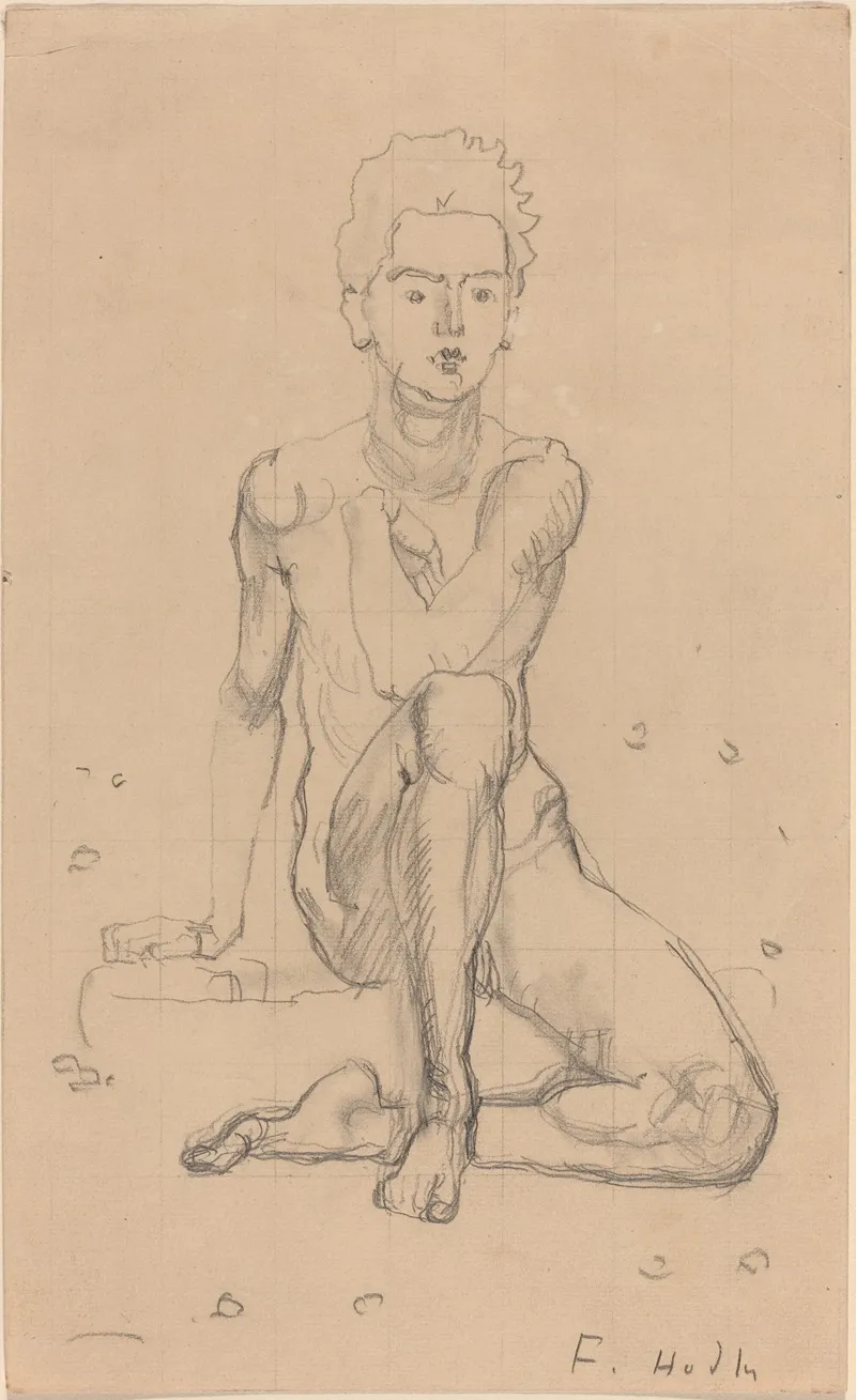 Hector Posing Nude Wall Art by Ferdinand Hodler - High-Resolution Digital Print