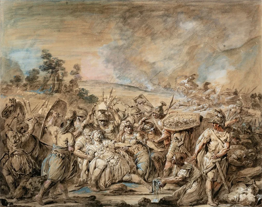 Hectors Body Wounded By Ajax Is Brought To The Zanthe River