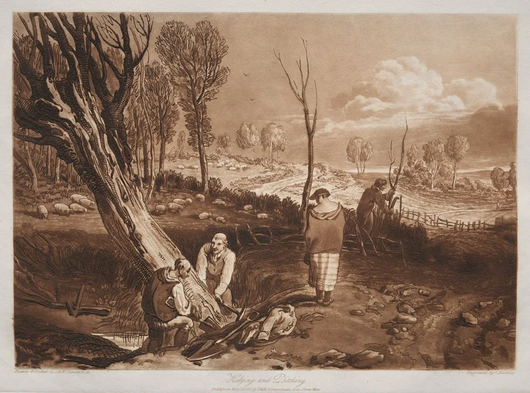Hedging And Ditching Wall Art by Joseph Mallord William Turner - High-Resolution Digital Print