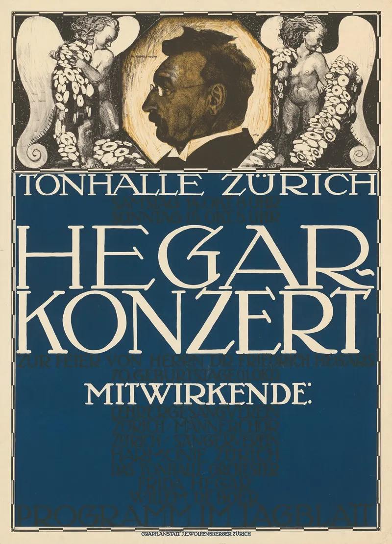 Hegar Konzert Tonhalle Zurich Wall Art by József Divéky - High-Resolution Digital Print