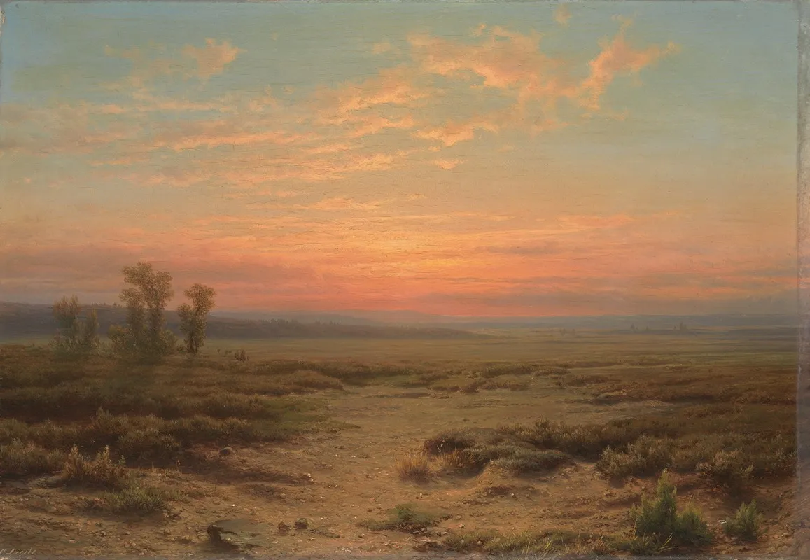Heide Bij Avond Wall Art by Cornelis Lieste - High-Resolution Digital Print