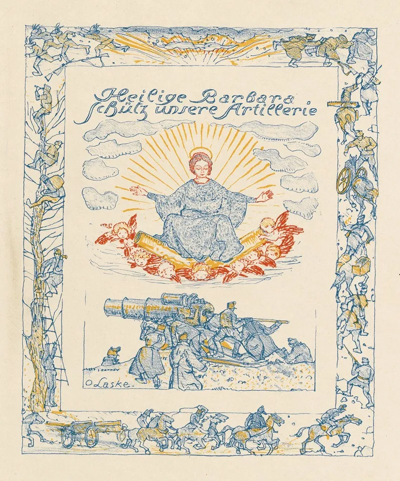 Heilige Barbara Schutz Unsere Artillerie Wall Art by Oskar Laske - High-Resolution Digital Print