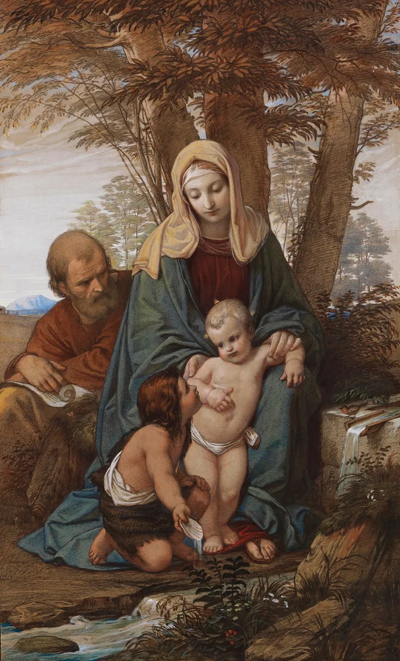 Heilige Familie Mit Johannesknaben Wall Art by Eduard von Steinle - High-Resolution Digital Print