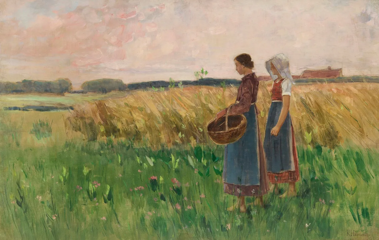Heimweg Zwei Bauerinnen Am Feldrand