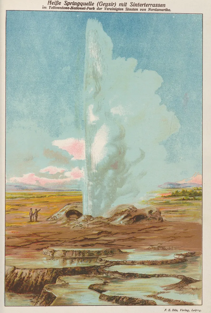 Heise Springquelle Geysir Mit Sinterterrassen Wall Art by Oskar Hoffmann - High-Resolution Digital Print