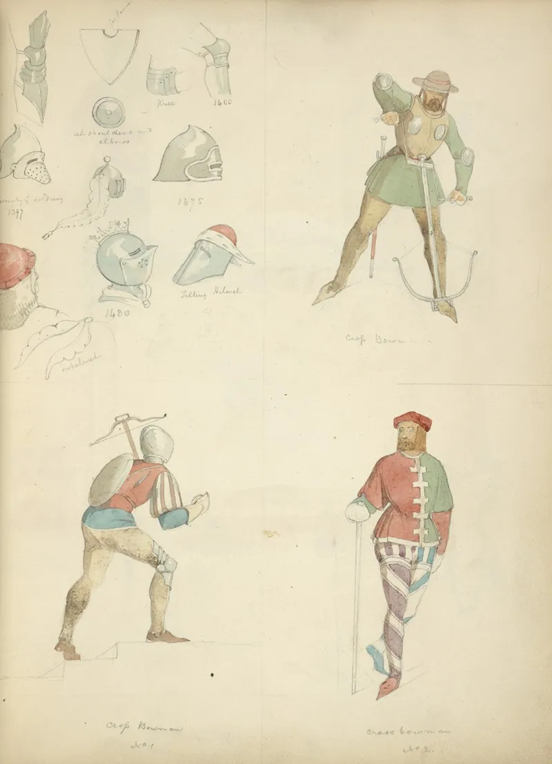 Helmets And Various Other Pieces Of Armor 1400 1397 1475 1480 Cross Bowman Cross Bowman No 1 Cross Bowman No 2