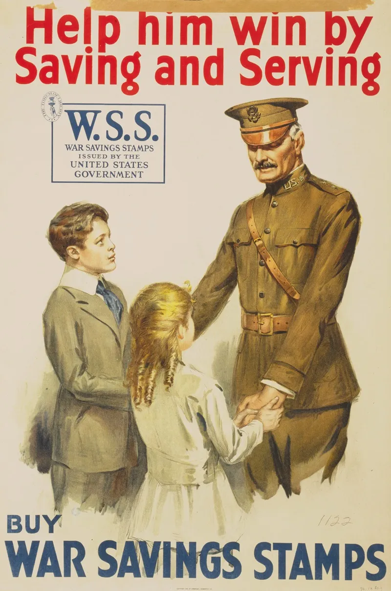 Help Him Win By Saving And Serving Buy War Savings Stamps Wall Art by Anonymous - High-Resolution Digital Print