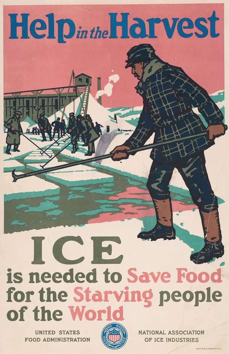 Help In The Harvest Ice Is Needed To Save Food For The Starving People Of The World Wall Art by Anonymous - High-Resolution Digital Print