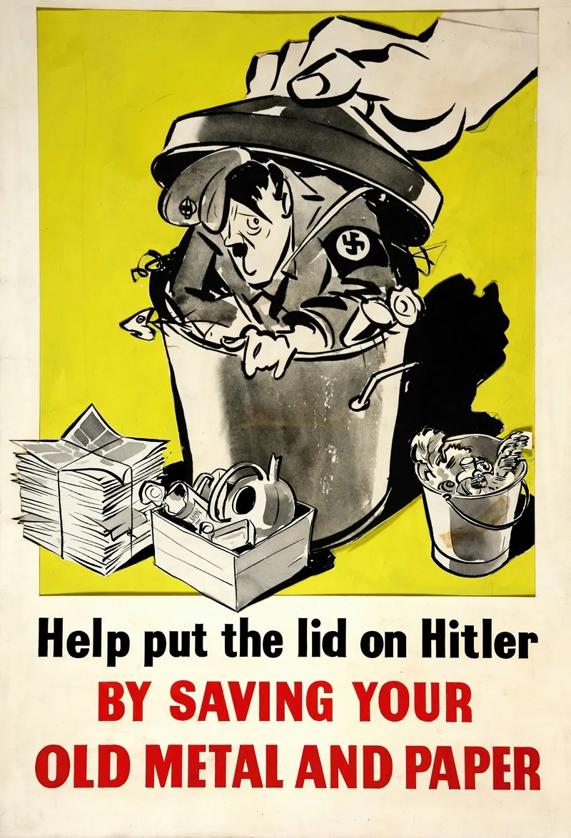 Help Put The Lid On Hitler By Saving Your Old Metal And Paper Wall Art by Anonymous - High-Resolution Digital Print