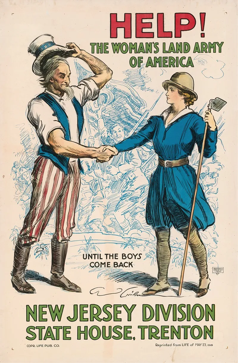 Help The Womans Land Army Of America Wall Art by Charles Dana Gibson - High-Resolution Digital Print