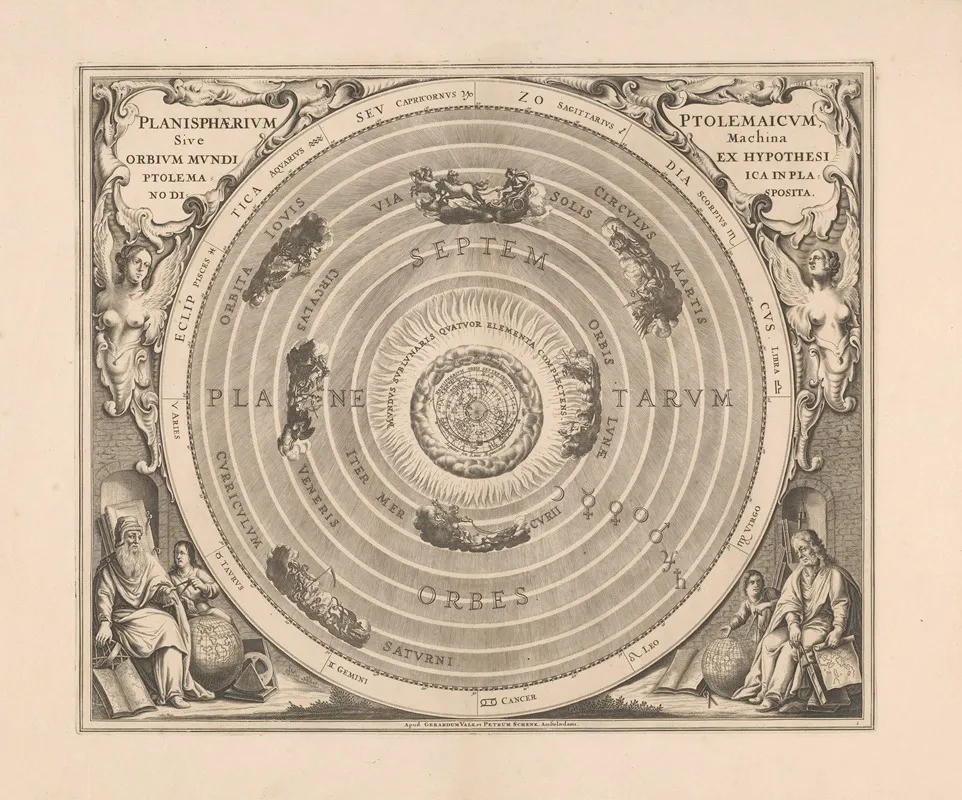 Hemelkaart Van Het Stelsel Van Ptolemaeus Planisphaerium Ptolemaicum Wall Art by Peter Schenk the Elder - High-Resolution Digital Print