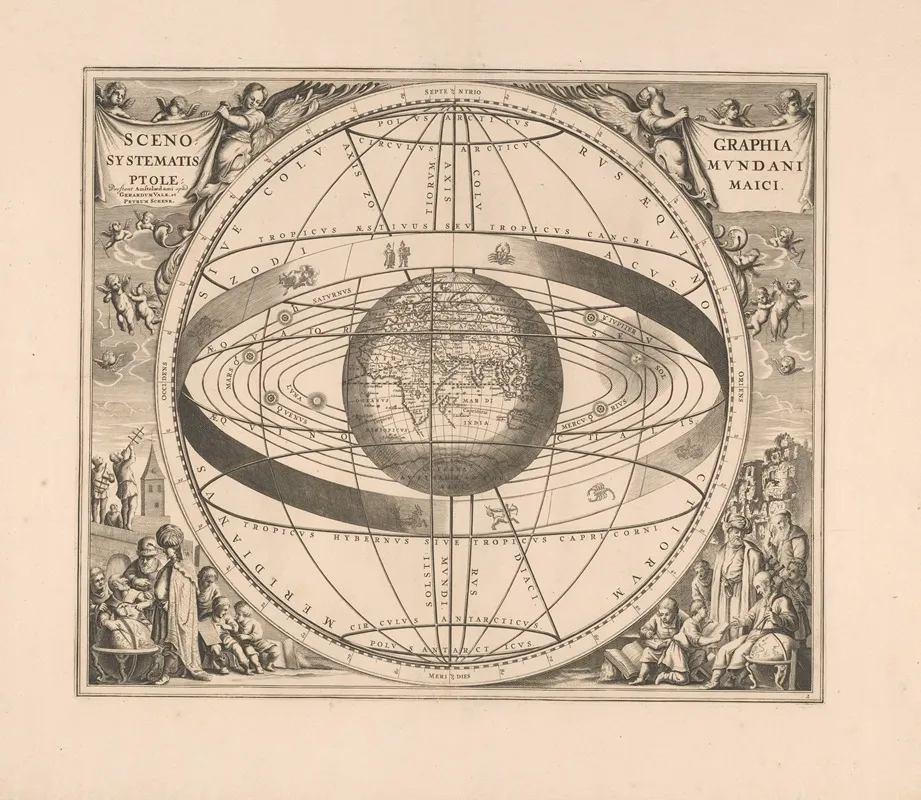 Hemelkaart Van Het Stelsel Van Ptolemaeus Scenographia Systematis Mundani Ptolemaici Wall Art by Peter Schenk the Elder - High-Resolution Digital Print