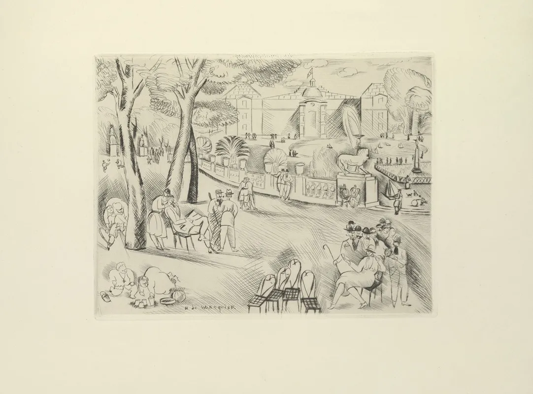 Henri De Waroquier Jardin Du Luxembourg Wall Art by Paul Valéry - High-Resolution Digital Print