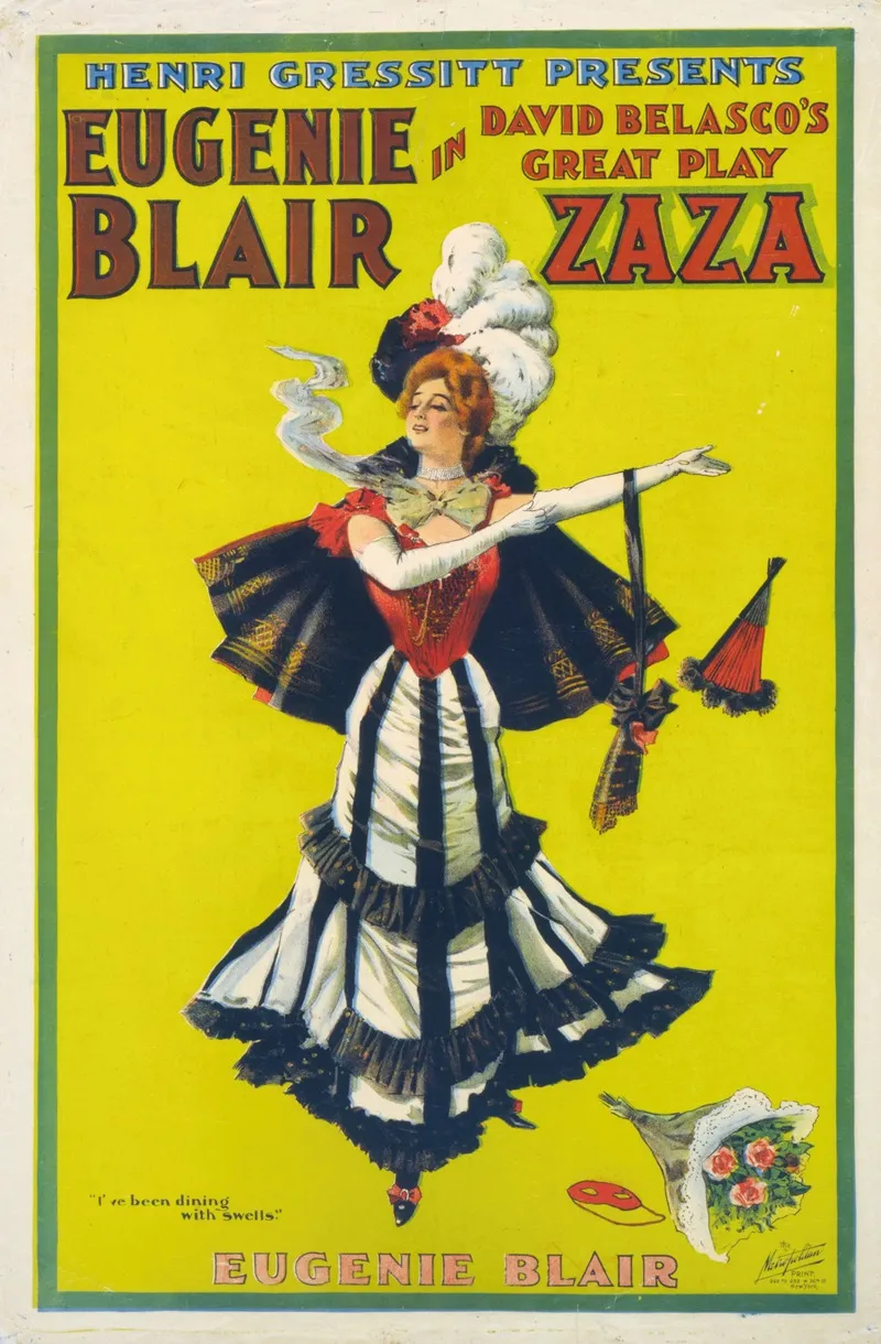 Henri Gressit Presents Eugenie Blair In David Belascos Great Play Zaza Wall Art by Anonymous - High-Resolution Digital Print