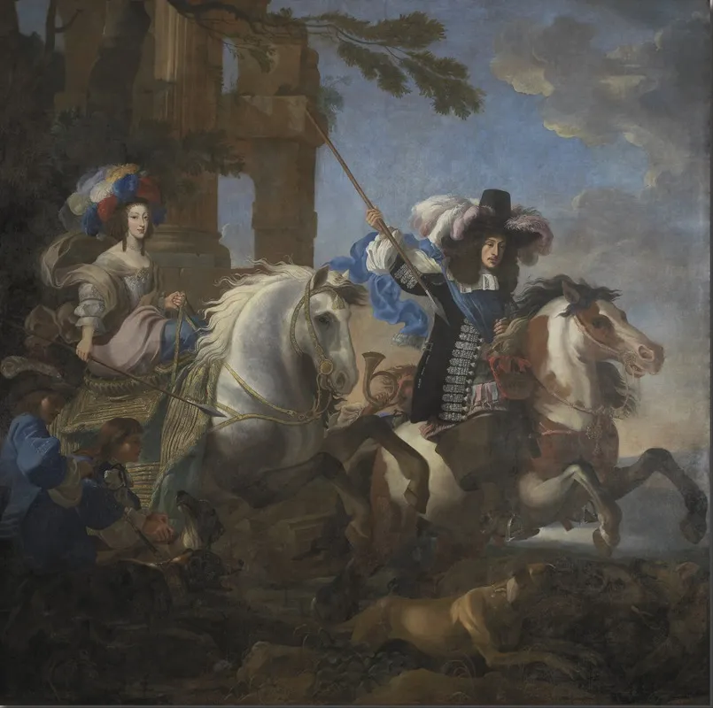 Henriette Adelaide Of Savoy And Ferdinand Of Bavaria On Horseback