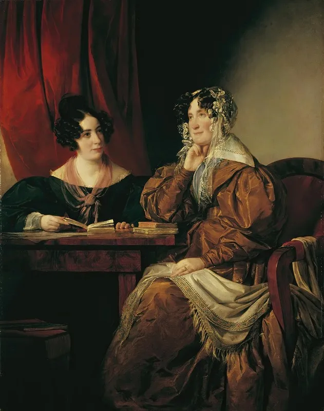 Henriette Baronin Pereira Arnstein Mit Ihrer Tochter Flora Wall Art by Friedrich von Amerling - High-Resolution Digital Print
