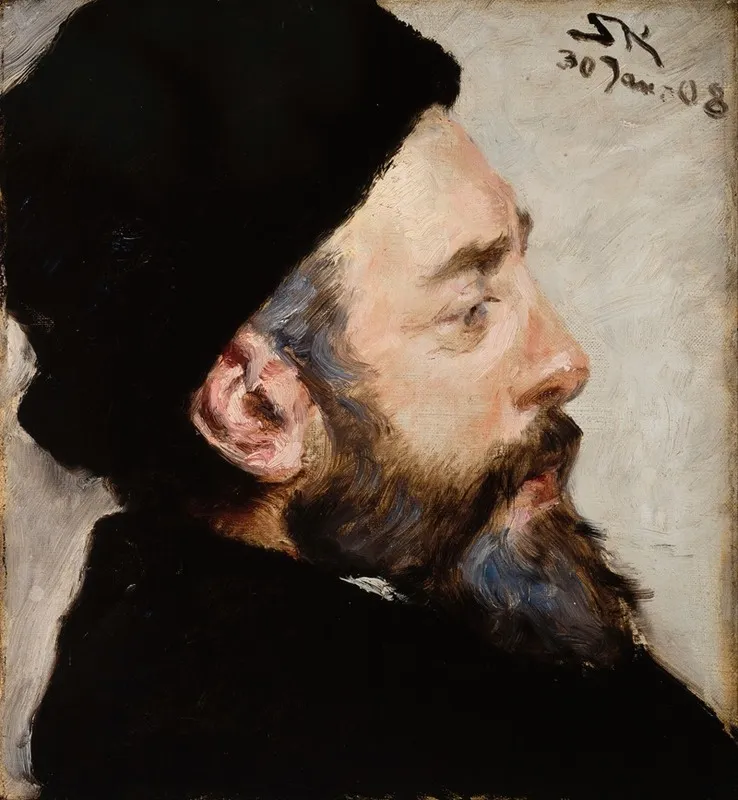 Henrik Pontoppidan Wall Art by Peder Severin Krøyer - Canvas Print