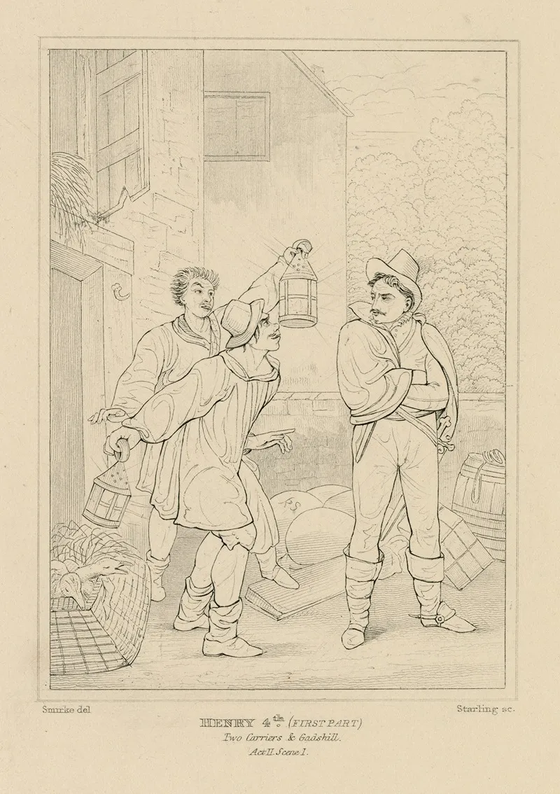 Henry 4th First Part Two Carriers Gadshill Act Ii Scene I Wall Art by William Francis Starling - High-Resolution Digital Print