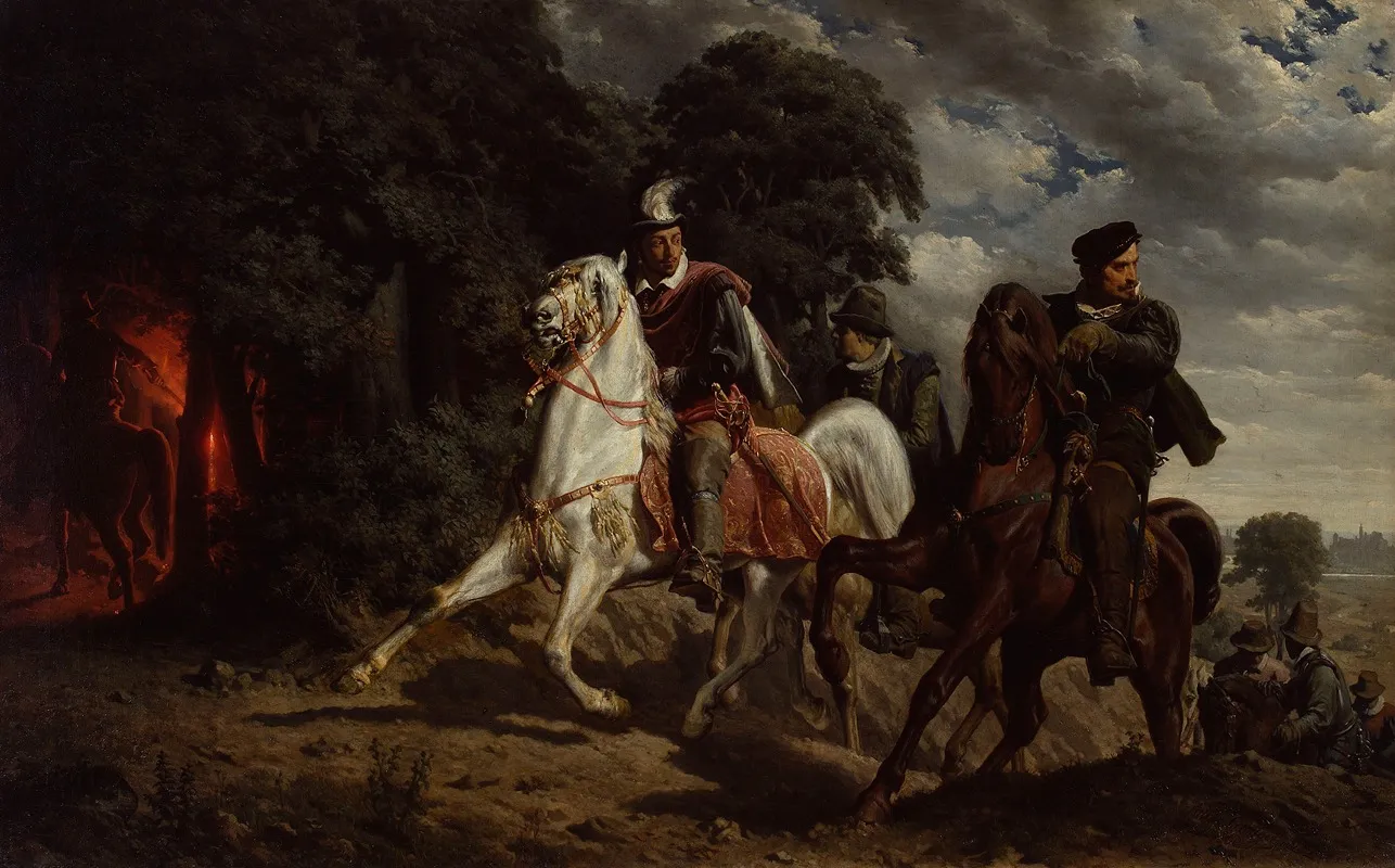 Henry De Valois Fleeing Poland Wall Art by Artur Grottger - High-Resolution Digital Print