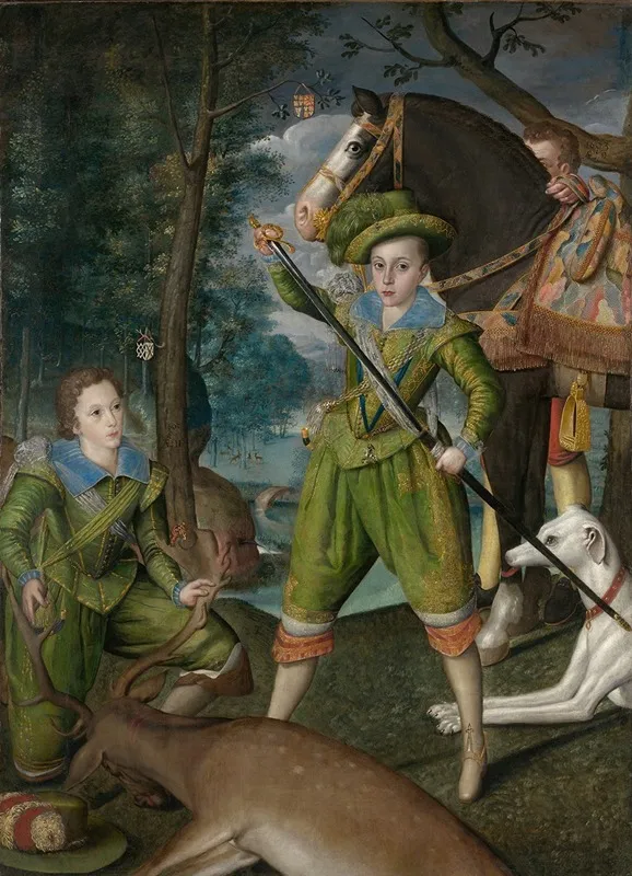 Henry Frederick 1594 1612 Prince Of Wales With Sir John Harington 1592 1614 In The Hunting Field