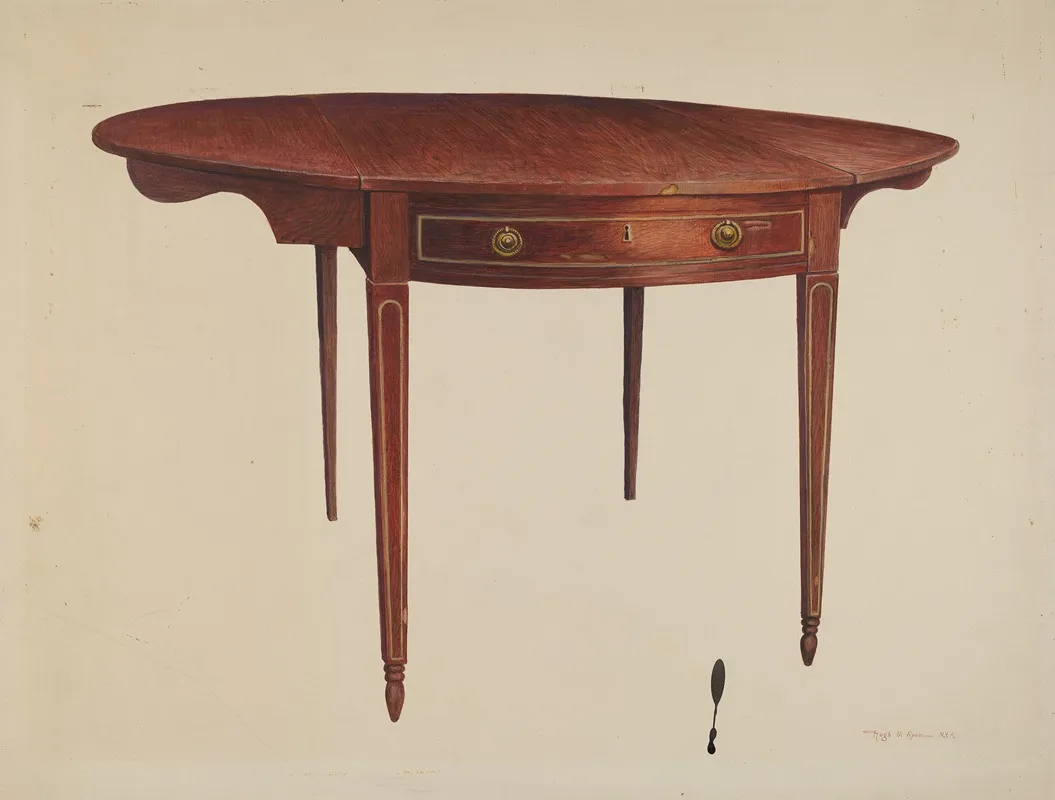 Hepplewhite Drop Leaf Table Wall Art by Hugh Ryan - High-Resolution Digital Print