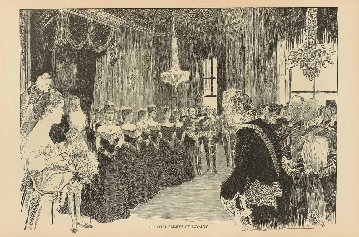 Her First Glimpse Of Royalty 2 Wall Art by Charles Dana Gibson - High-Resolution Digital Print